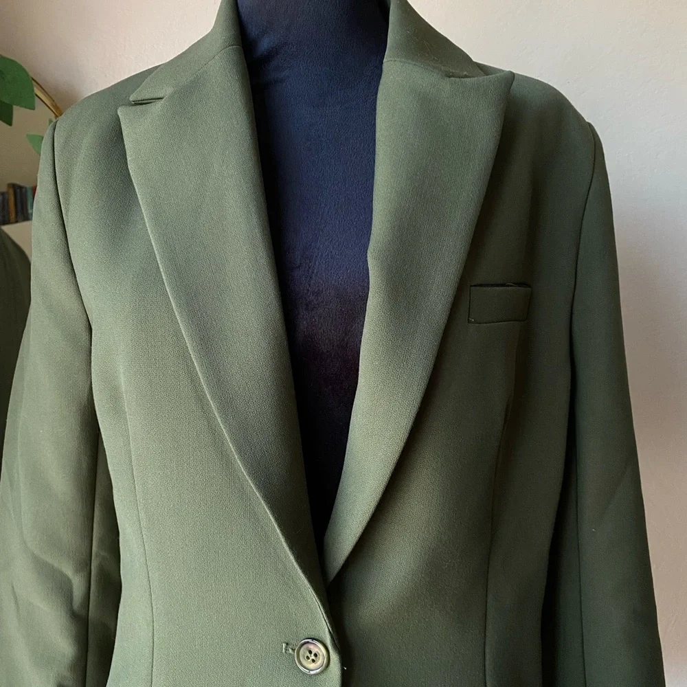 Oddmuse green og blazer size small green jacket assymetrical sleeve hem